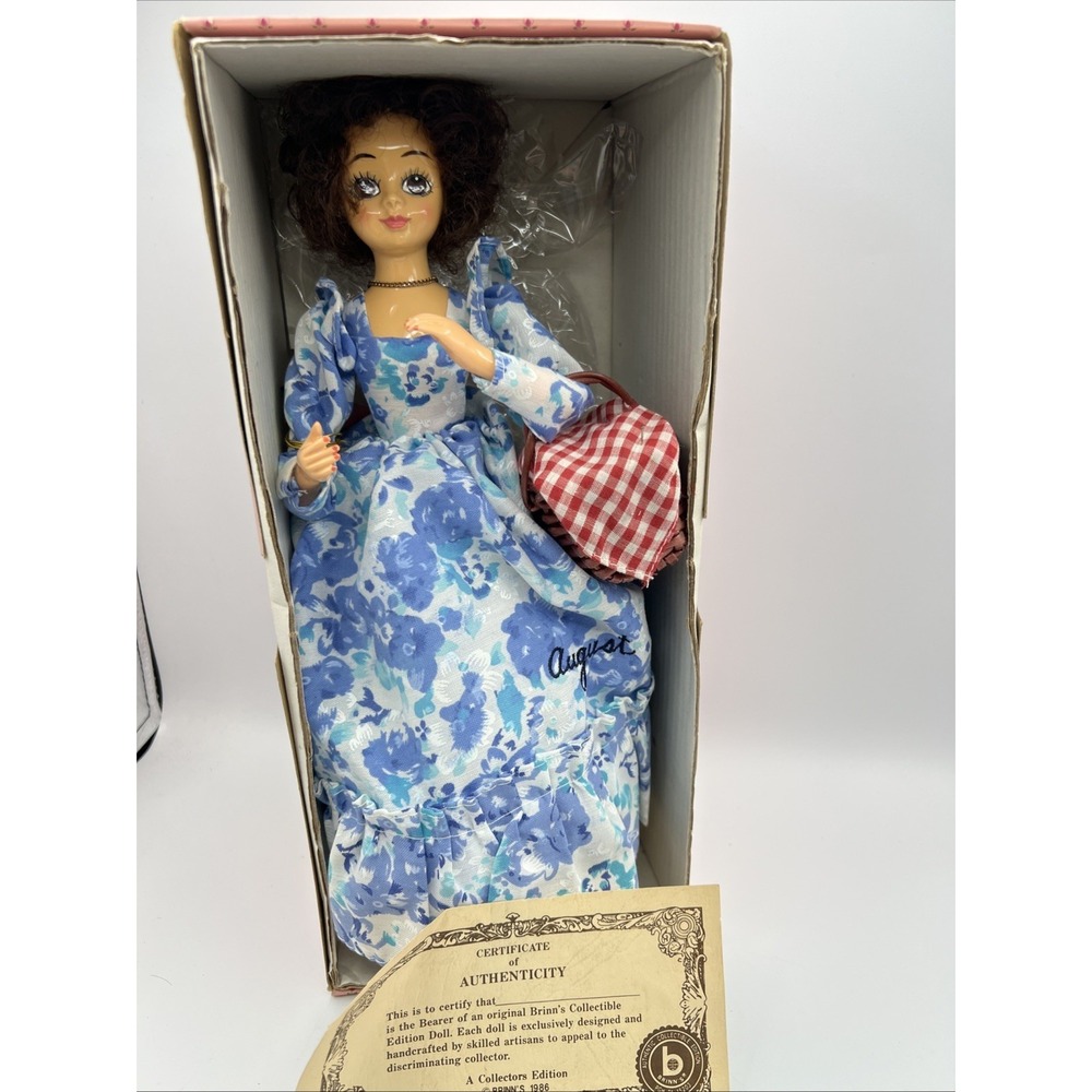 Vtg 1986 Brinn's August Calendar Musical Doll Plays‎ In The Good Old Summer Time